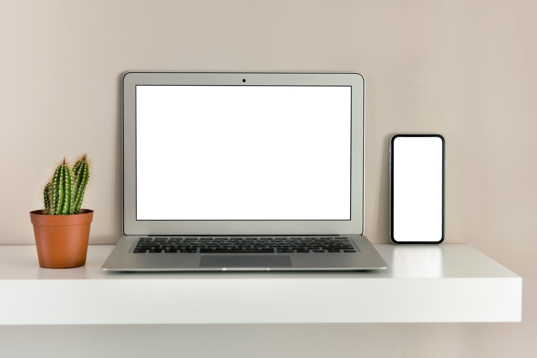A laptop and phone showing a website we designed